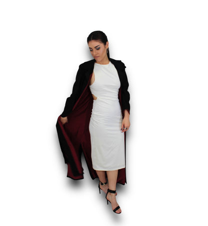 Blood black trench coat