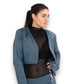 Gunmetal cropped jacket