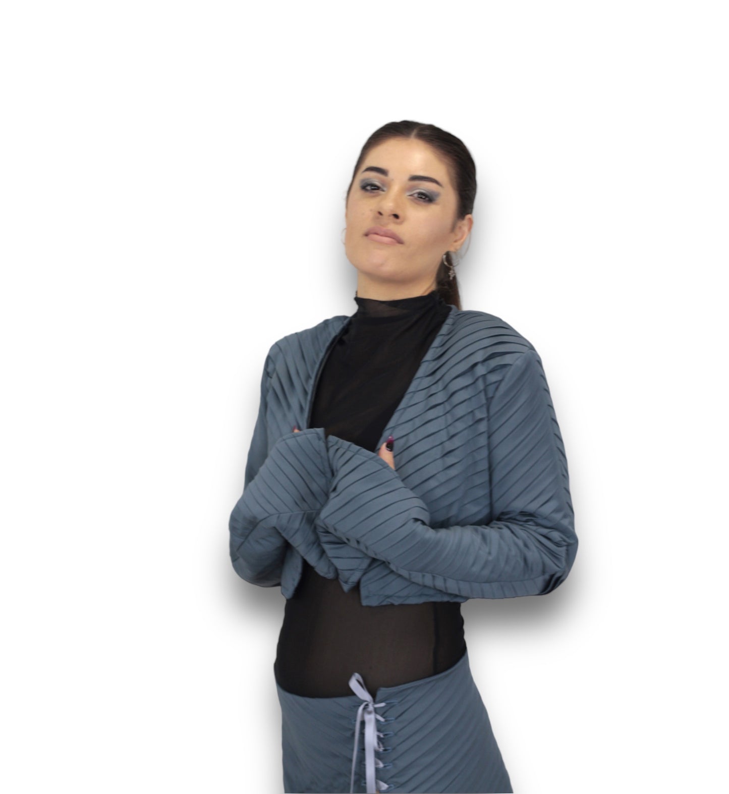 Gunmetal cropped jacket