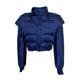 Blue steel cropped puffer jacket